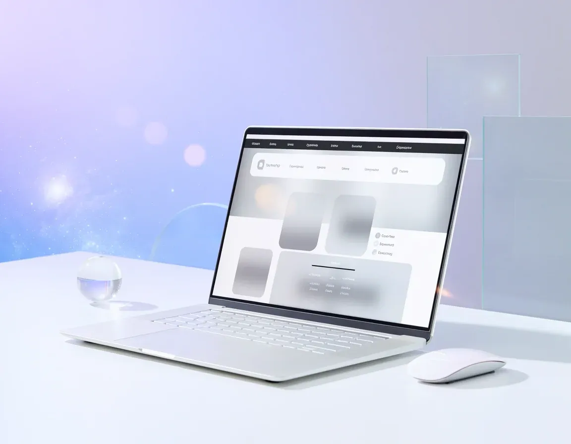 Website design shown on a laptop mockup